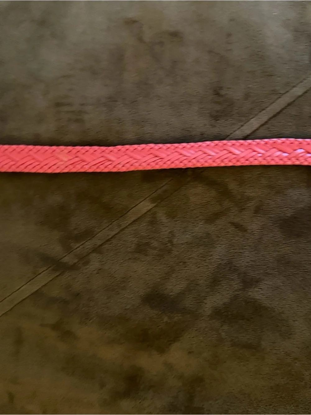 Talbots intricate Braided Coral-Pink Women's Belt with Silver Buckle 1” wide